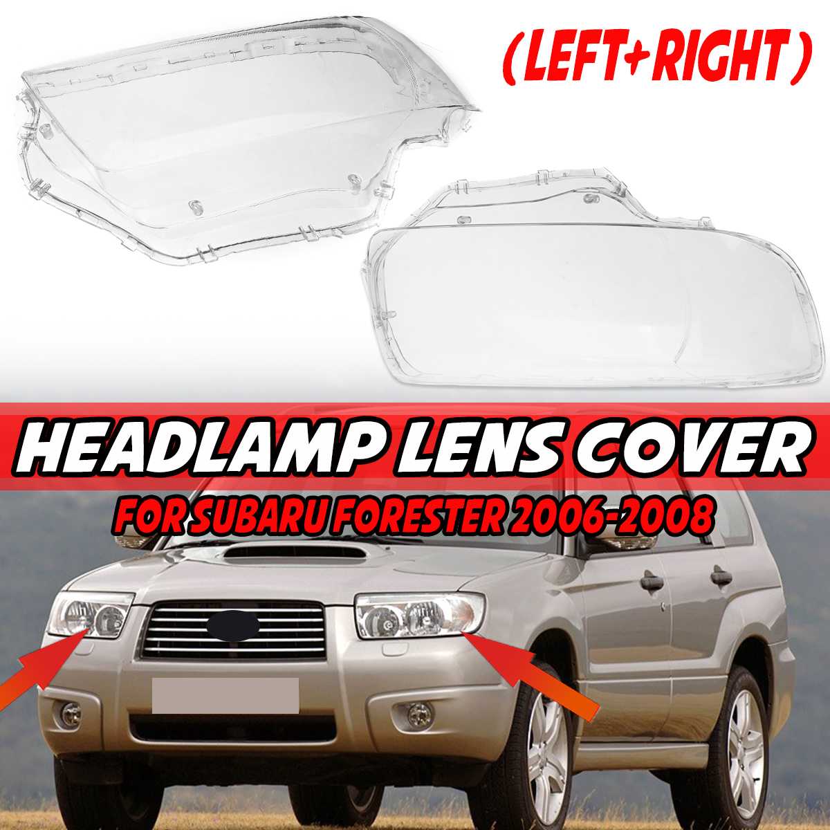 For Subaru Forester 2006 2007 2008 Headlight Headlamp Lens Cover Transparent Lampshade Clear Lamp Hood Shell