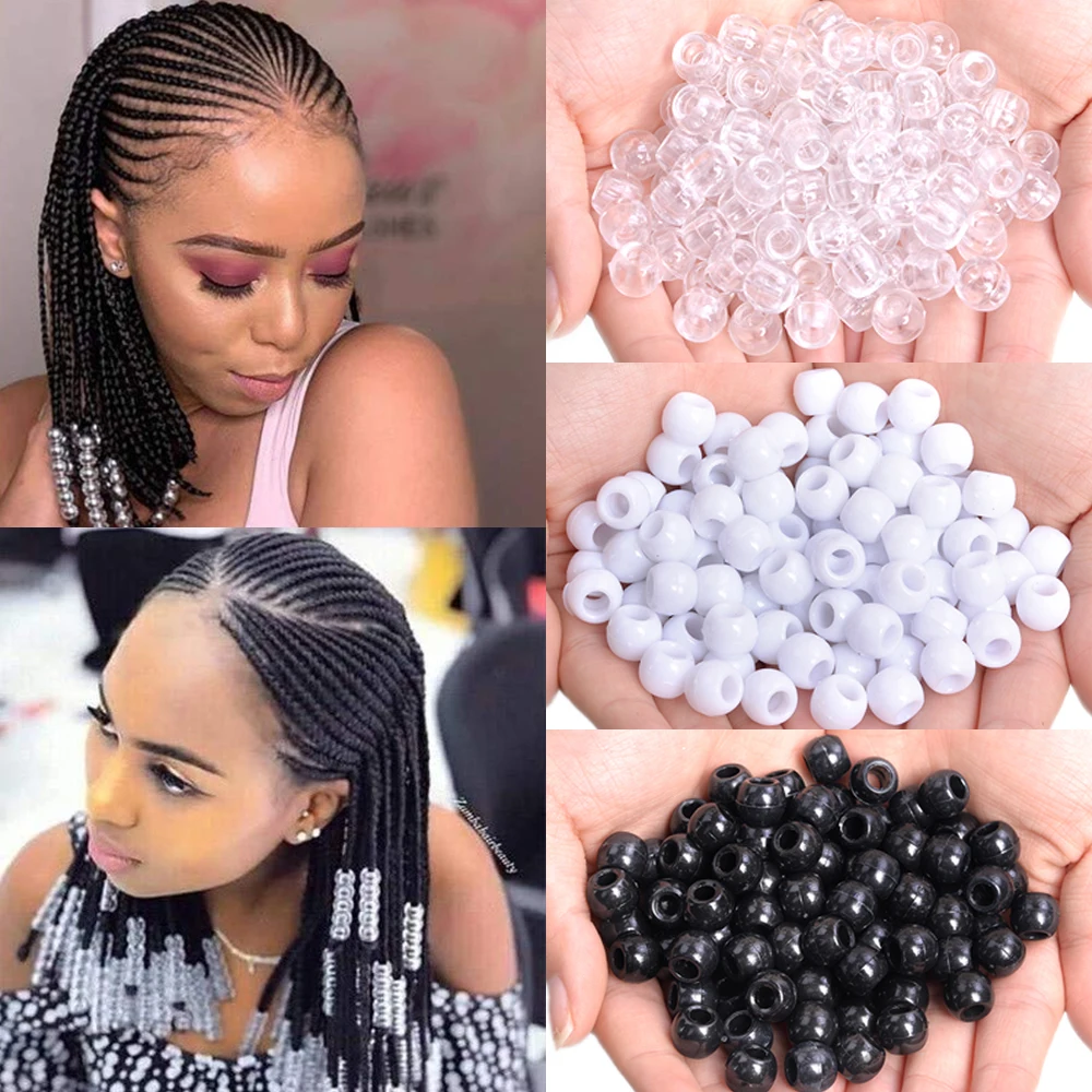 Hair Beads For Braid Dreadlock Crochet Braids Acrylic Round Hair Braid Dread Dreadlock Beads Rings Tube For Kids Girls Women