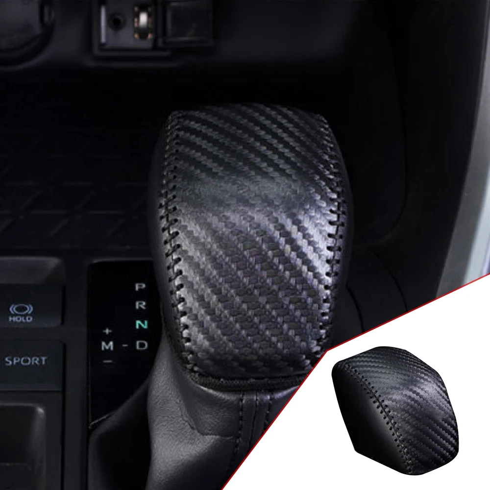 Leather Car Gear Head Shift Knob Cover Gear Shift Collars Fit for Toyota RAV4 RAV 4 XA50 MK5 2019 2020 2021 Accessories