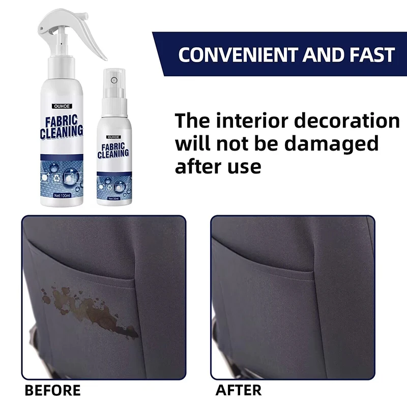 Car Interior Cleaning Agent Ceiling Dash Washing Auto Seat Flannel Woven Fabric Water-free Strong Cleaning Spray Carpet Cleaner