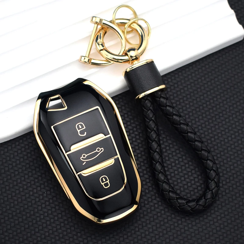 For Citroen C4 C4L C6 C3-XR Picasso DS3 DS4 DS5 Peugeot 308 408 508 2008 3008 4008 5008 TPU Car Remote Key Case Cover Shell