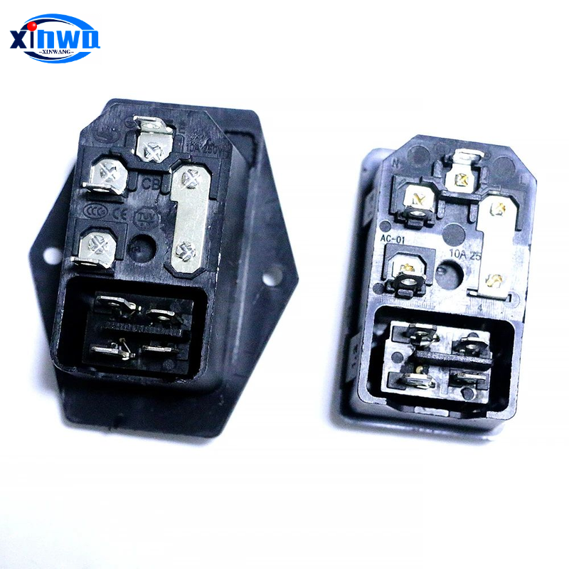 Wholesale AC250V Power Socket 10A Fuse IO Switch Plug Coin Pusher Pinball Arcade Claw Crane Vending Machine Cabinet Accessories