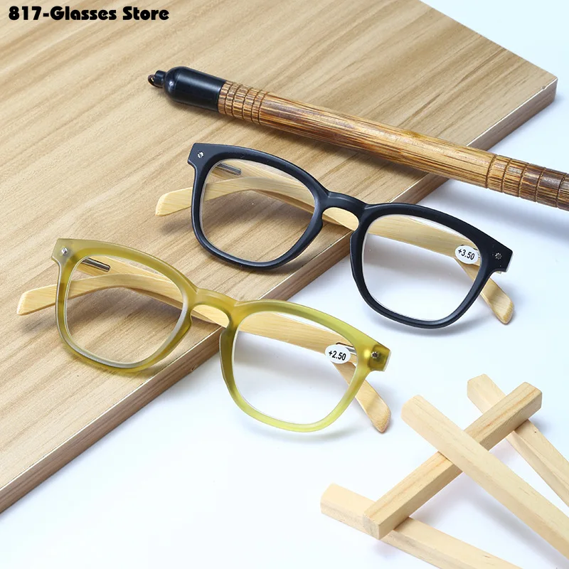 Reading Glasses for Women Bamboo Eyeglass Frame Presbyopic Glasses +1.0 To + 4.0
