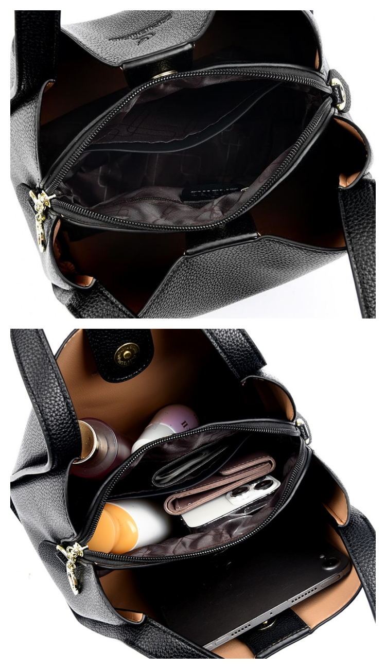 For Women New Soft Leather Designer Tote Bucket Branded Large Handbag Trend Women Simple Bag Female Luxury Shoulder Bags Purses