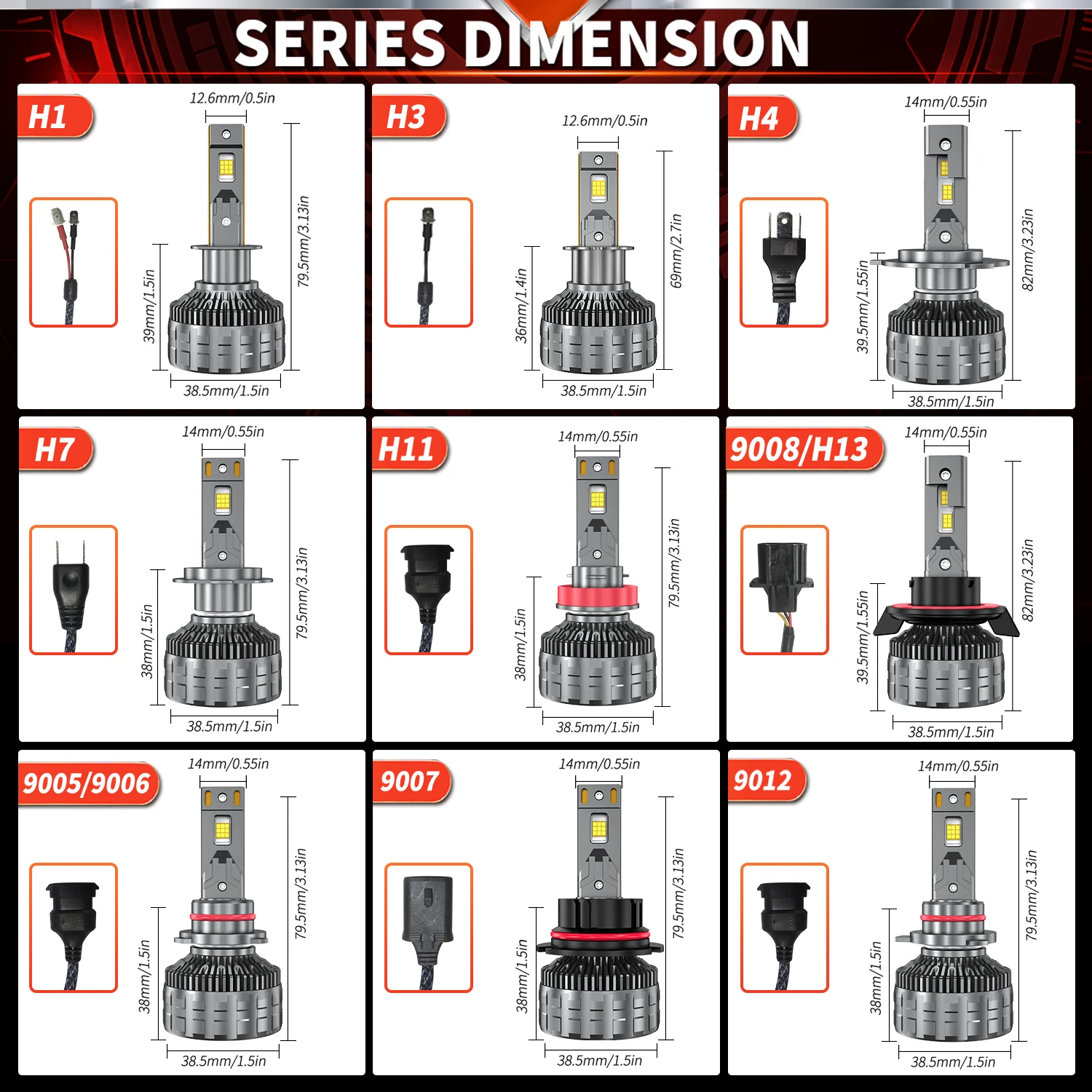 HYNBYZJ 880W H4 H7 LED Canbus 520000LM H11 H1 H3 9005 HB3 9006 HB4 H8 H9 9012 9007 9008 H13 LED Headlights Car Headlamp Bulb