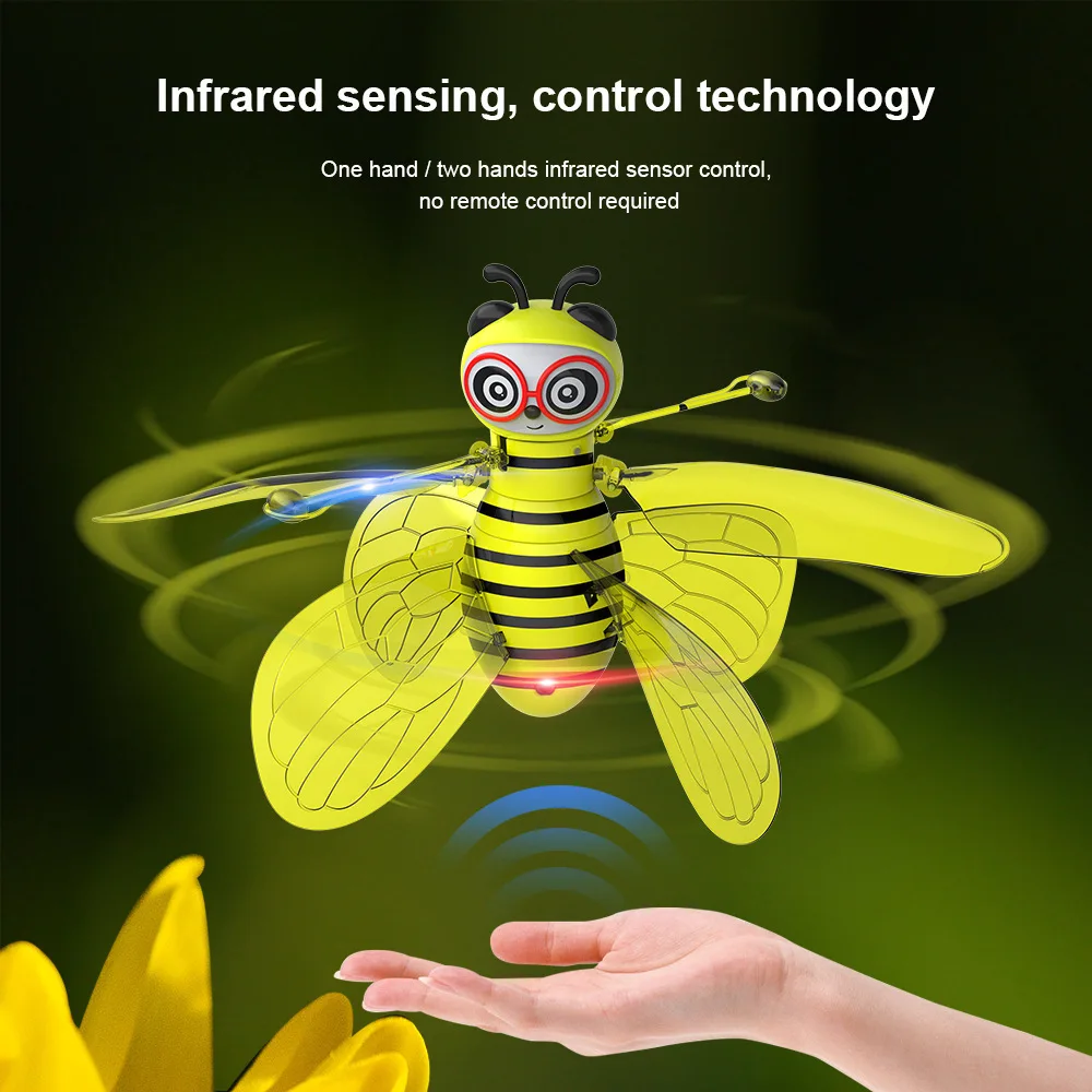 Little Bee Aircraft Gesture Sensing Vehicle Flying Helicopter Lights Children's Toys Birthday Gift Christmas