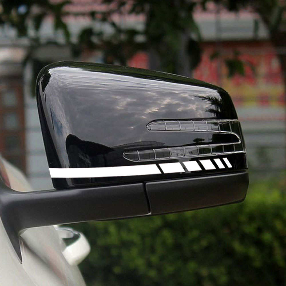 DSYCAR 1Pair Car Rear View Mirror Sticker Reflective Decal Vinyl Sticker Stripe Sticker for A C E Class W204 W212 W117 W176