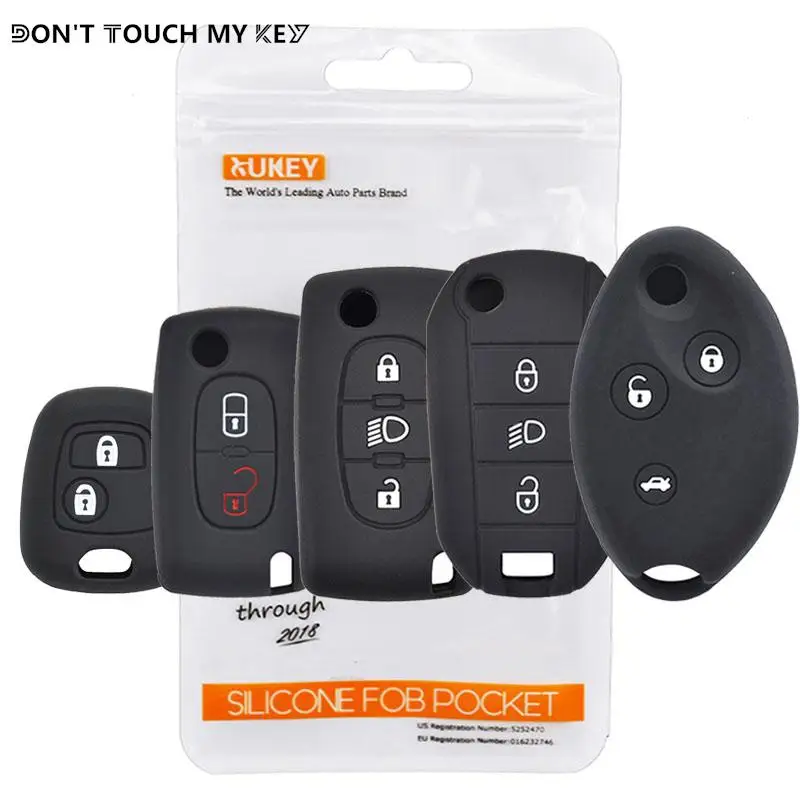Silicone Key Case For Citroen C1 C2 C3 C4 C5 C6 C8 Picasso Xsara For Peugeot 107 206 308 307 3008 508 5008 Remote Key Fob Cover