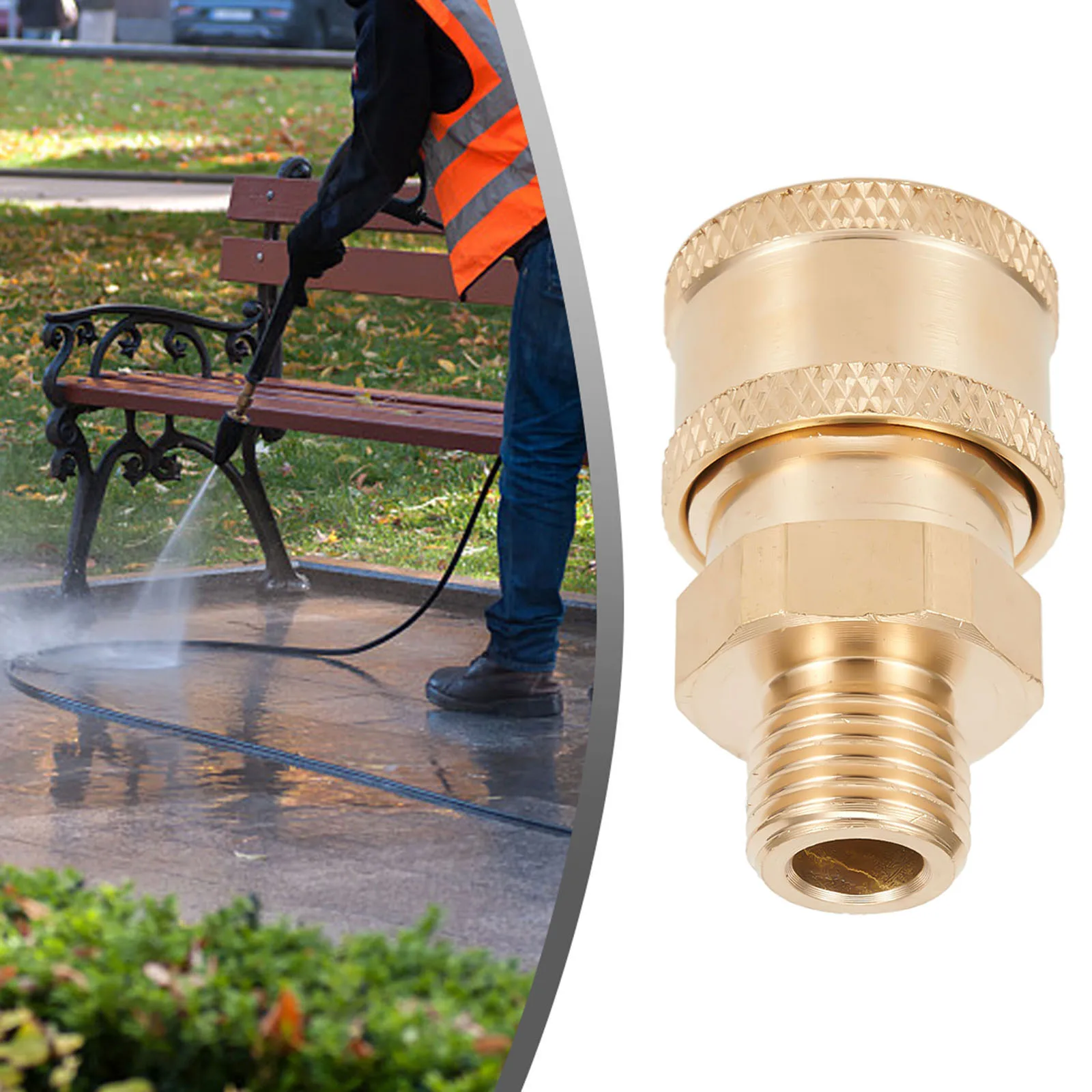 M22/15mm Or M22/14mm To Male Adapter Connector Brass Gold Power Pressure Washer Hose Outlet 1.5mm Pitch Quick Fitting