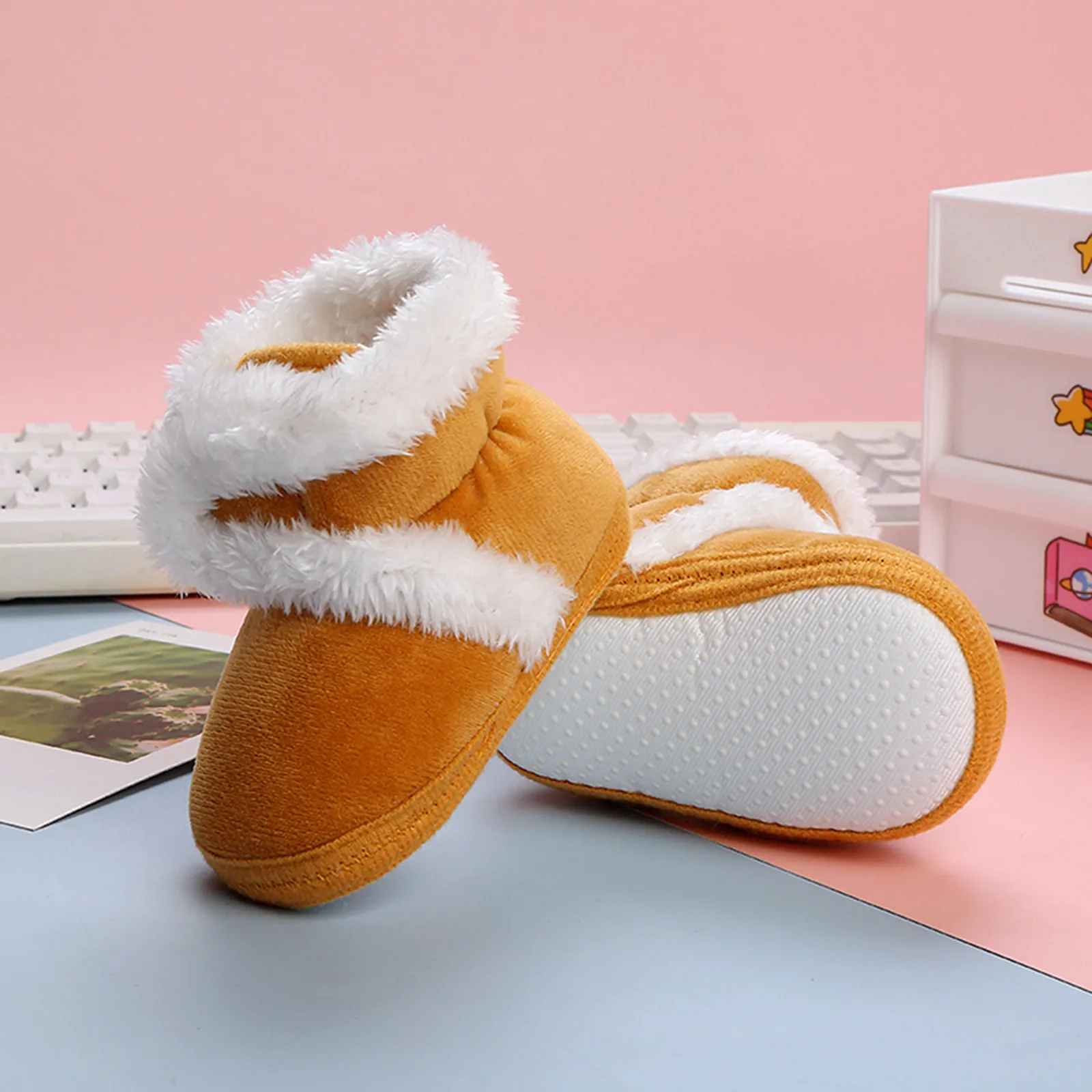 Newborn Toddler Warm Boots Winter First Walkers Baby Girls Boys Shoes Soft Sole Fur Snow Booties 2023 New High Quality Booties