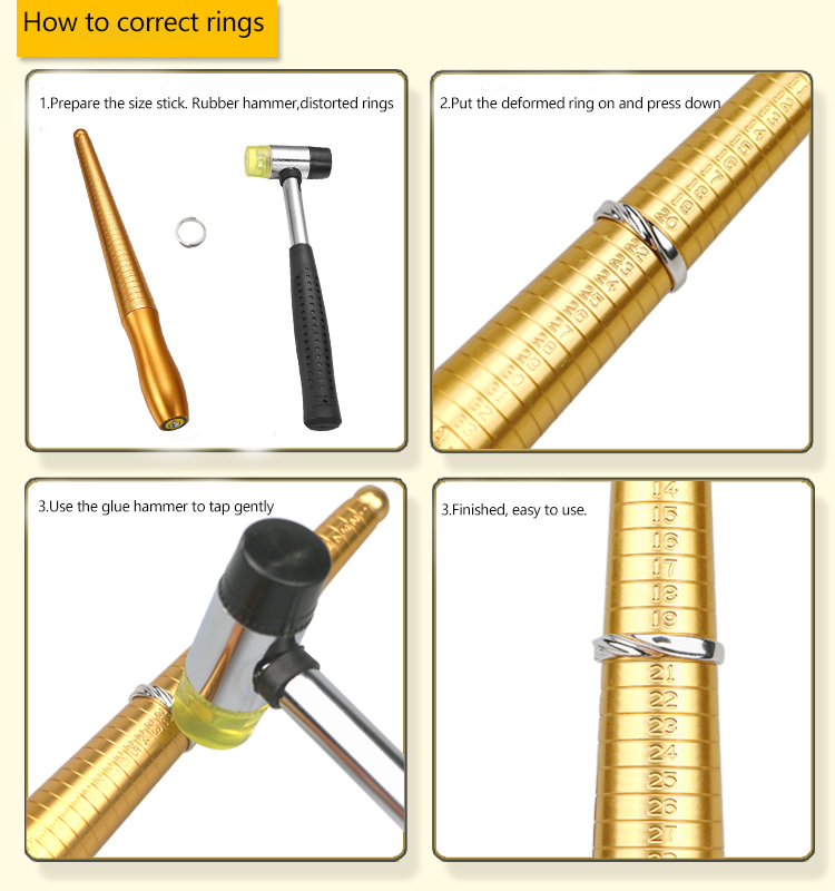 Finger Sizes Measuring Equipment Metal Stick Ring Sizer Ring Stick Enlarger Mandrel Gauge Tools For Jewelry Making Supplies