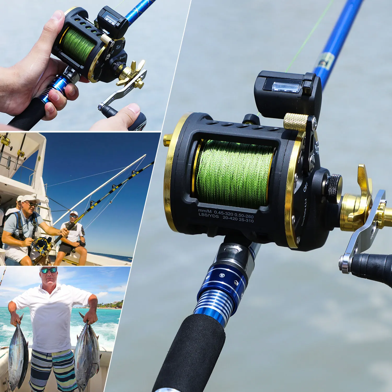 Sougayilang Fishing Reel 3000/4000 Trolling Reel Drum Bait Casting Ree Max Drag 20kg for Saltwater Fishing Tackle