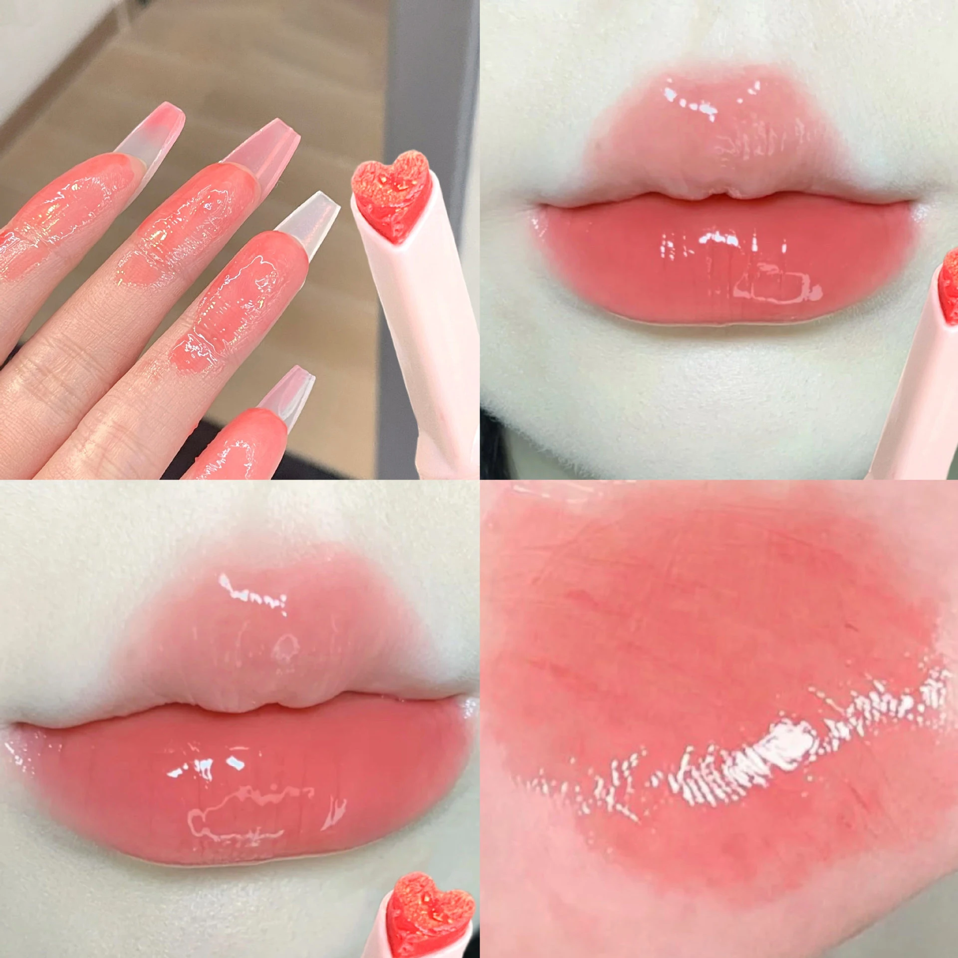 Florette Clear Lip Glaze Flower Love Jelly Mirror Lipstick Waterproof Non-stick Cup Lipstick Transparent Korea Women Lip Makeup e6d29 9cbbc