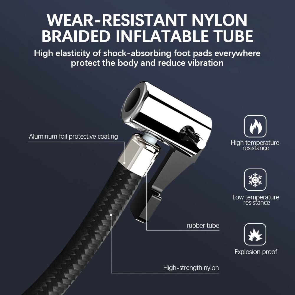 Car Air Compressor Portable Cycle Tire Inflator Pump With Digital Pressure Gauge For Bicycle Motorcycle Football Vehicle