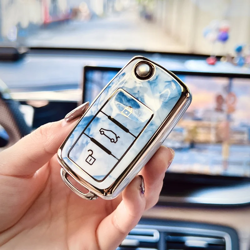 Car Key Cover Case Holder Keychain for VW Volkswagen Polo Golf Passat Beetle Caddy T5 Up Eos Tiguan Jetta for Skoda Octavia A5
