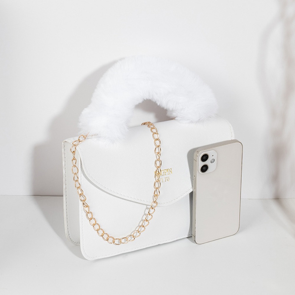 Faux Fur Tote Bag for Women New Soft Furry Plush Crossbody Bags Designer Top-handle Handbags Warm Purses Bolsa Feminina