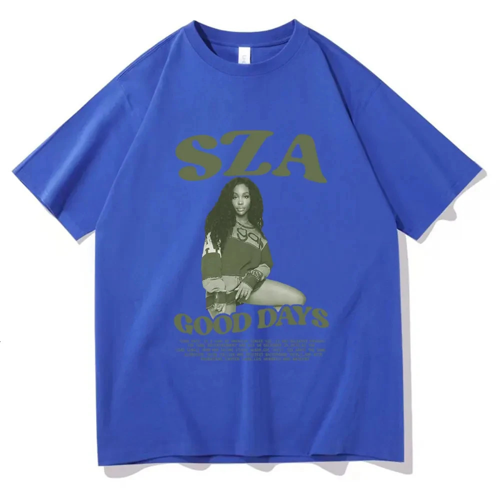 Rapper SZA Good Days T Shirt Hip Hop Retro TShirt Men Women Short Sleeve Cotton Harajuku Fashion Tshirts Oversized Streetwear 240521
