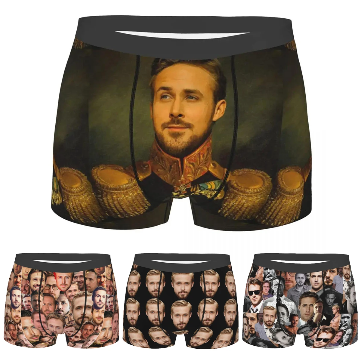 Ryan Gosling Movie Men's Long Underwear Boxer Briefs Shorts Panties Funny Soft Underpants for Male Plus Size