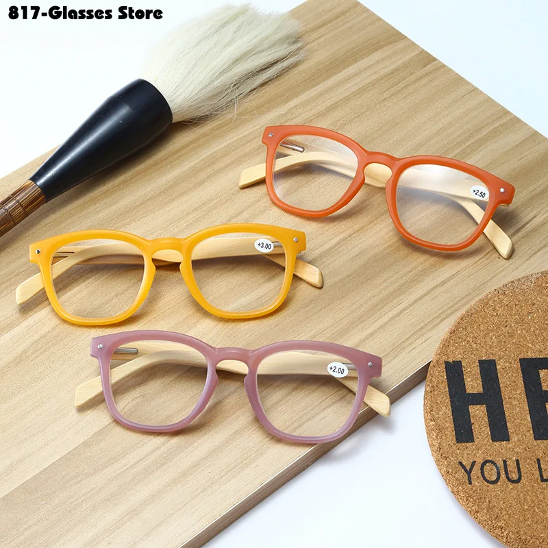 Reading Glasses for Women Bamboo Eyeglass Frame Presbyopic Glasses +1.0 To + 4.0