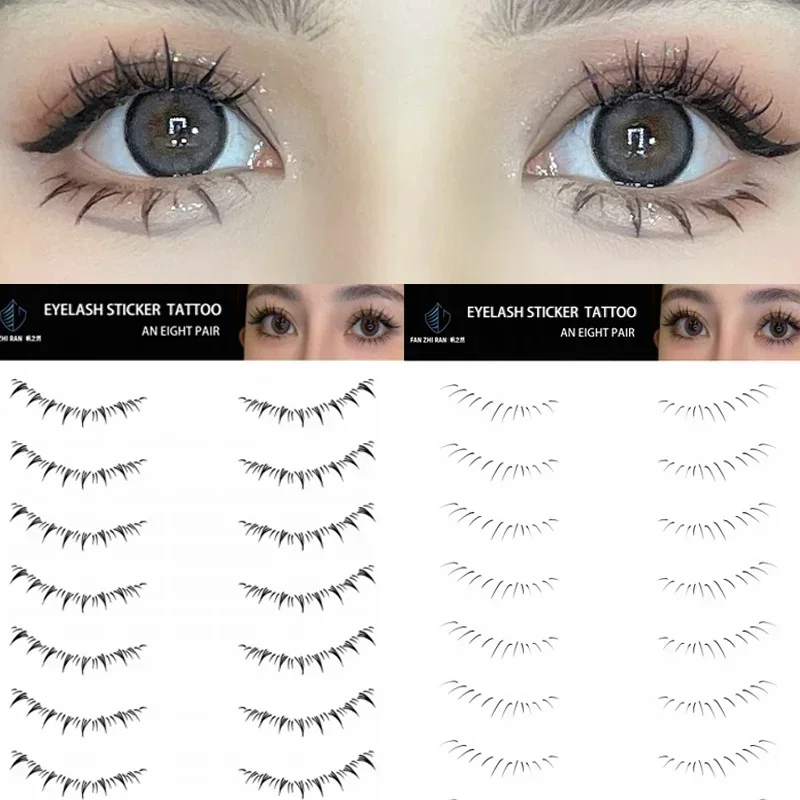 Lower Eyelash Tattoo Stickers Waterproof Lasting Fake Lashes Temporary Tattoo Patch Natural Lifelike False Eyelashes Eye Makeup