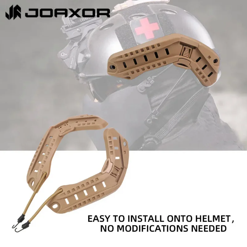 JOAXOR FAST Helmet Rail Mounting Adapter Tactical Training Helmet Side Rail With Lanyard Mounting Screw Accessories 5 Color S-11