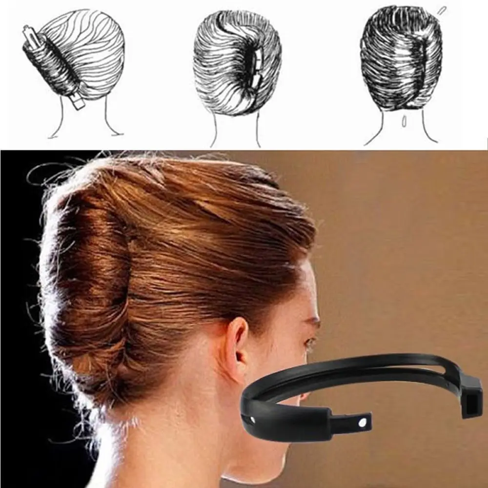2pcs/set Women DIY Hair Styling Updo Donut Bun Clip Tool Formal French Twist Maker Holder Hair Sticks