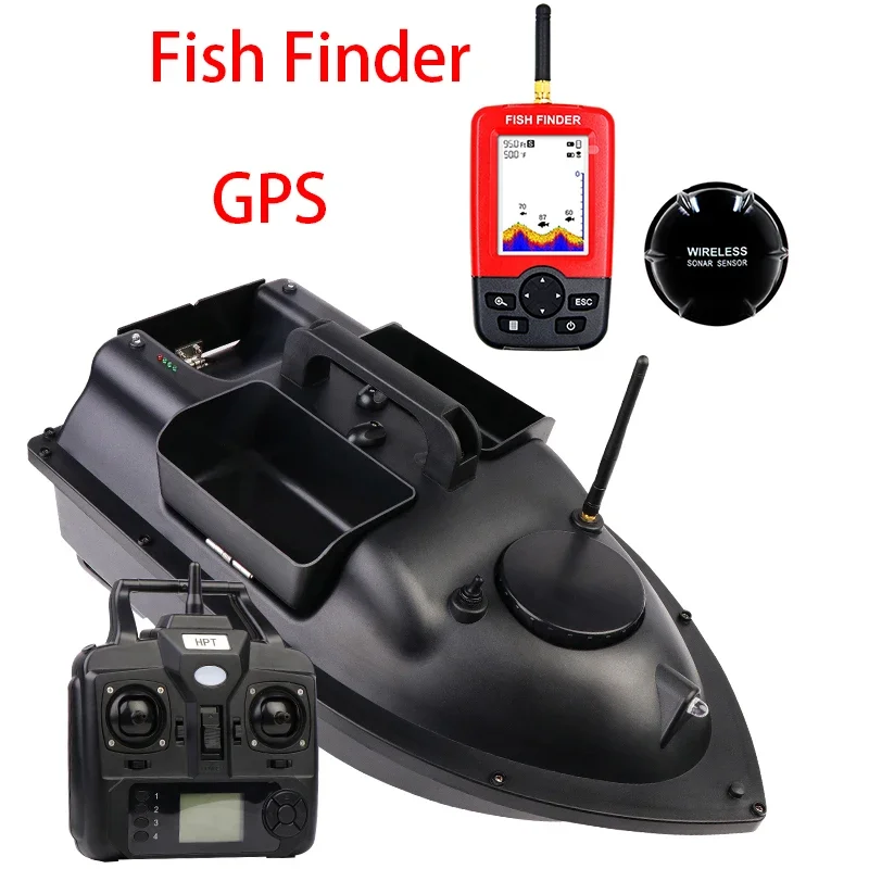 GPS Smart RC Fishing Boat Cruise GPS Positioning 500M Independentt Control 3 Hoppers One-Key Return LCD Screen RC Bait Boat Toy