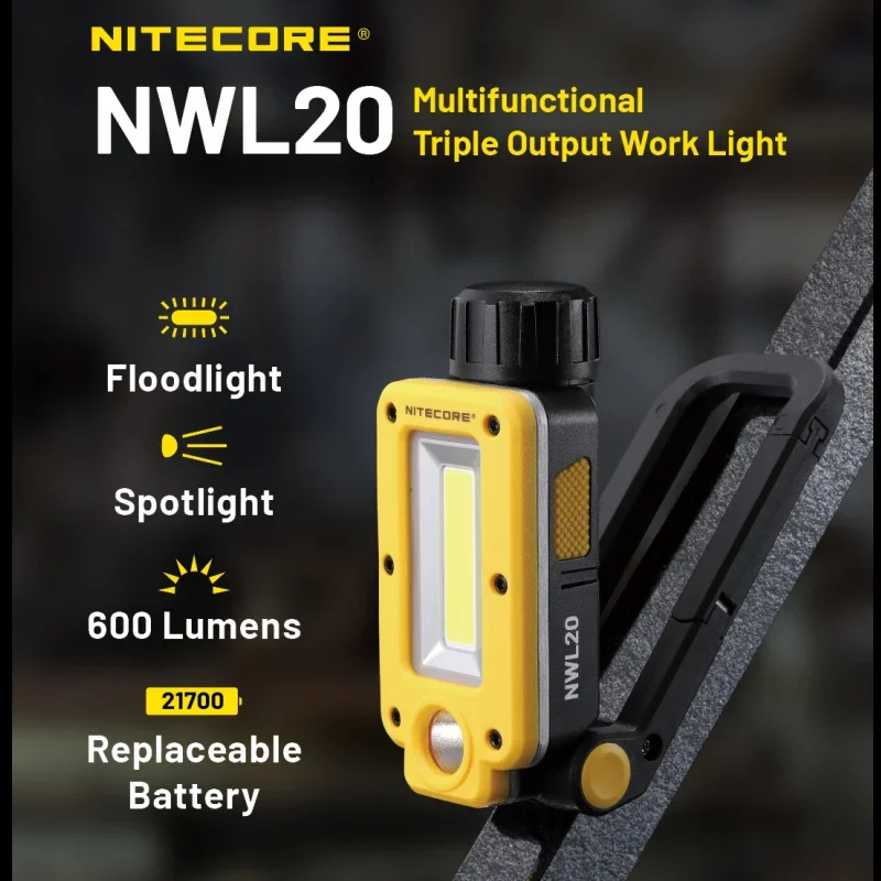 NITECORE NWL20 flashlight Multifunctional triple Output work light Headlamp Headlight Floodlight Spotlight