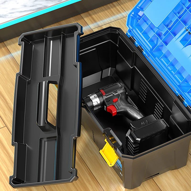 Tool Box Large-capacity Waterproof Hard Case Carrying Screwdriver Tool Storage Box Electrician Working Shockproof Empty Toolbox