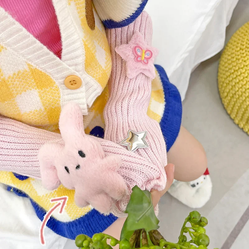 cm Children Aldult Korean Lolita Leg Warmers Kids Cute Knitted Warm Foot Cover for Girls Elastic Tube Socks Y K Gloves 5