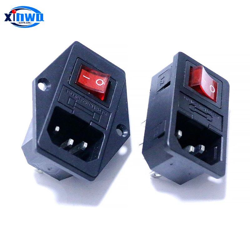 Wholesale AC250V Power Socket 10A Fuse IO Switch Plug Coin Pusher Pinball Arcade Claw Crane Vending Machine Cabinet Accessories