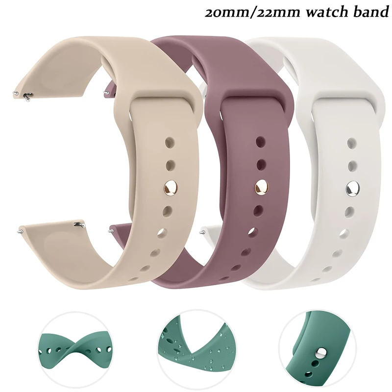 Sport Strap For Amazfit GTS-GTR-4-3-2-2e-Mini-Pro-stratos 2 3 Watchband Silicone Bracelet Correa Amazfit bip-U-S-20mm 22mm Band
