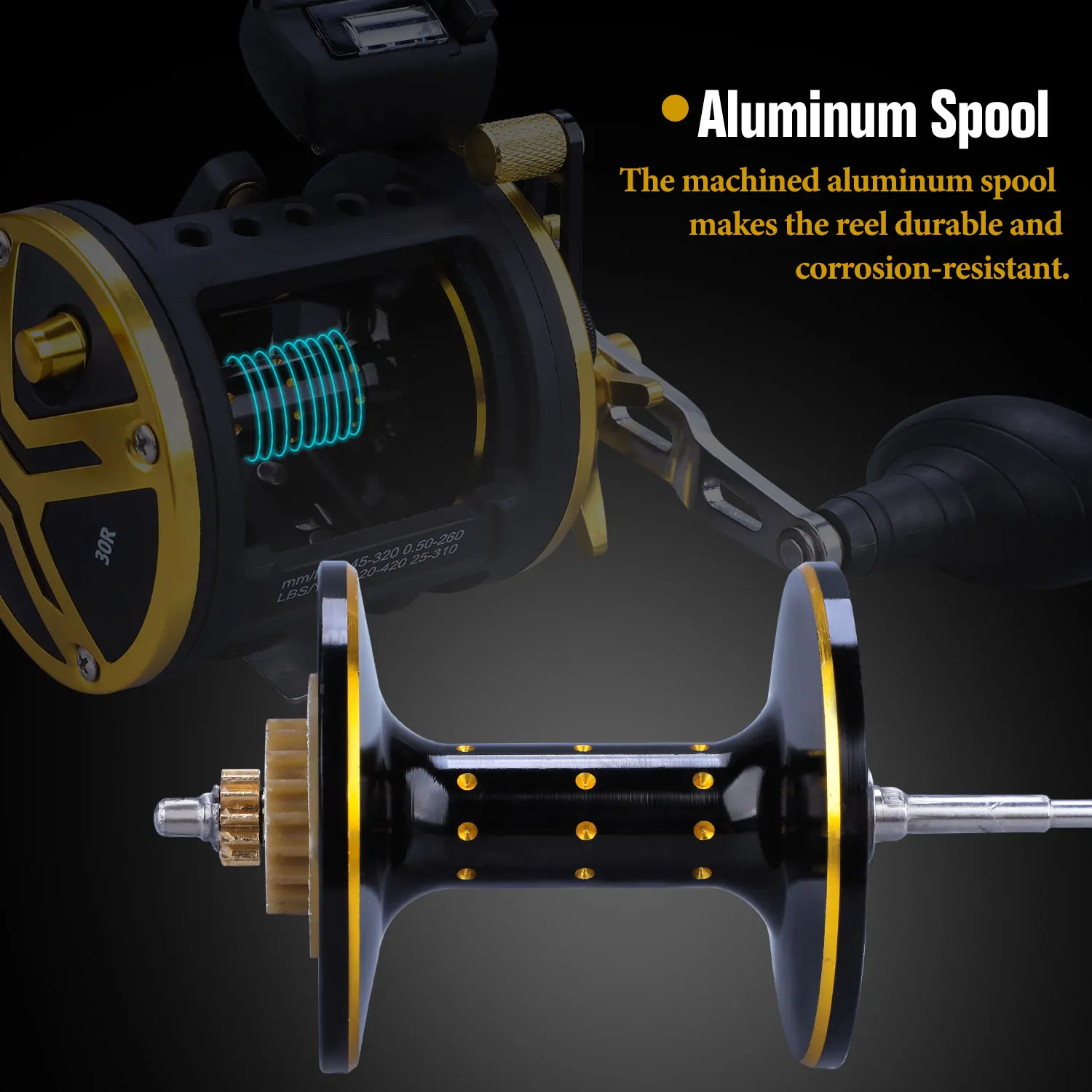 Sougayilang Fishing Reel 3000/4000 Trolling Reel Drum Bait Casting Ree Max Drag 20kg for Saltwater Fishing Tackle