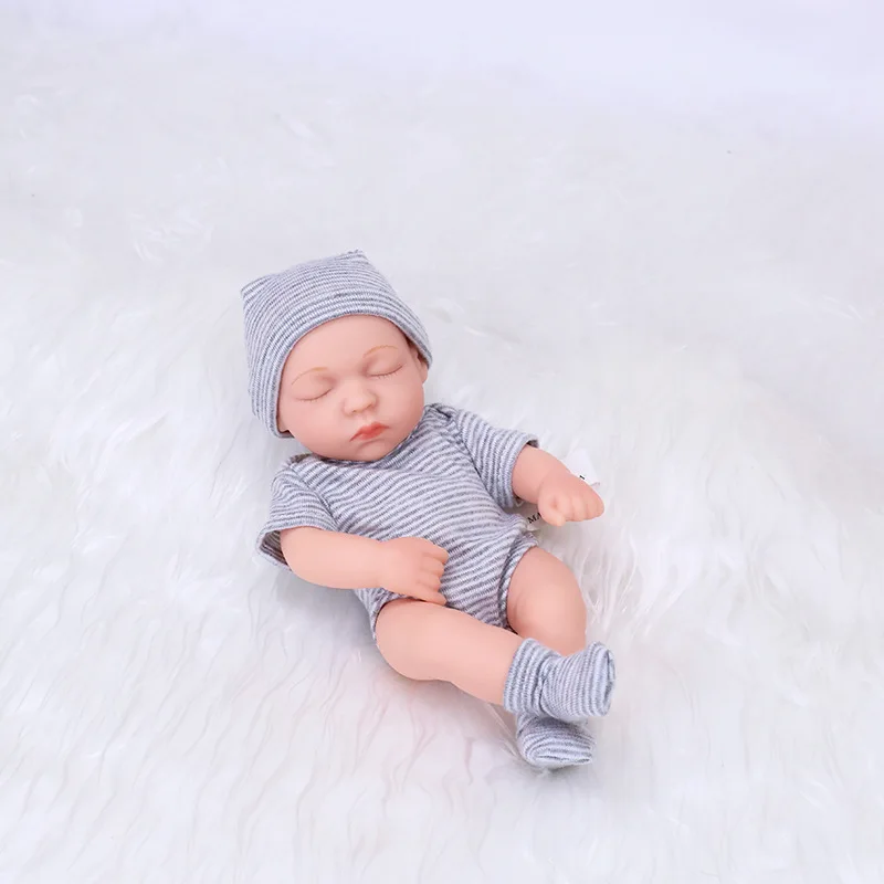 20cm Silicone Bebe Reborn Dolls Lifelike Mini Girl Doll Toys Vinyl Doll Sleep Reborn Toy DIY Doll Toys Reborn Baby Gift Dolls