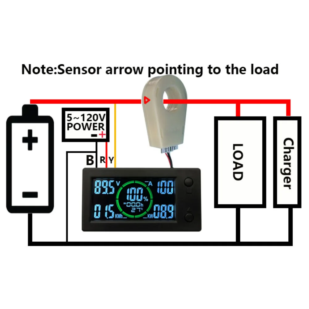 Bluetooth APP DC 0~300v 400A Battery Monitor Hall Coulomb Tester Digital Voltmeter Ammeter Capacity Power AH Voltage Meter