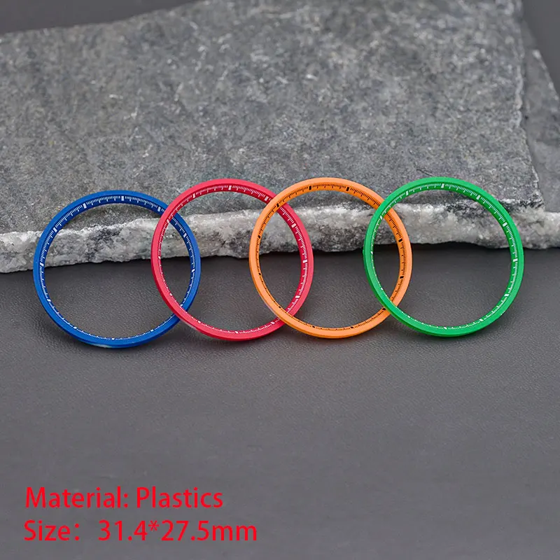 31.4*27.5mm Plastics Watch Chapter Ring For SKX6105 6309 SKX007 SRPD53 PROSPEX Series Fit Seiko NH35 NH36 7S 4R Movement Watch
