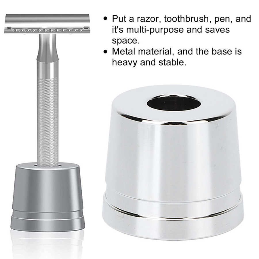 Round Mustache Shaver Brush Base Stable Metal Alloy Shaving Brush Stand Multi-Purpose Universal Men Shaver Safety Base