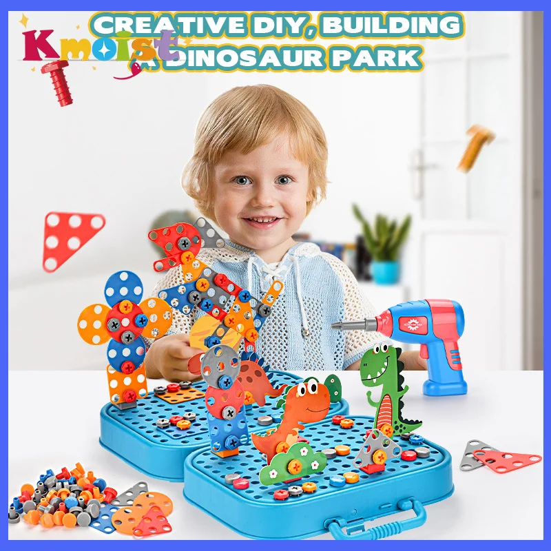 Simulated Screwing Toolbox DIY Nut Hand Disassembly Assembly Puzzle Early Educational Kids Toy Shape Insert Blocks Toys For Boys