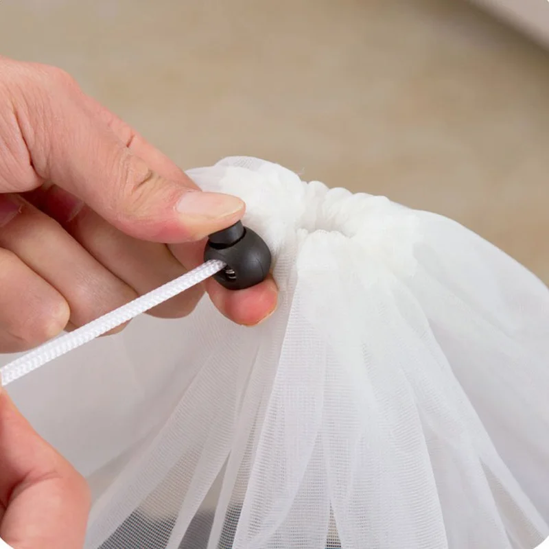 Clothes Washing hine Laundry Bra Aid Lingerie Mesh Net Wash Bag Pouch Basket Drawstring Sizes Wasserij Zorg 5