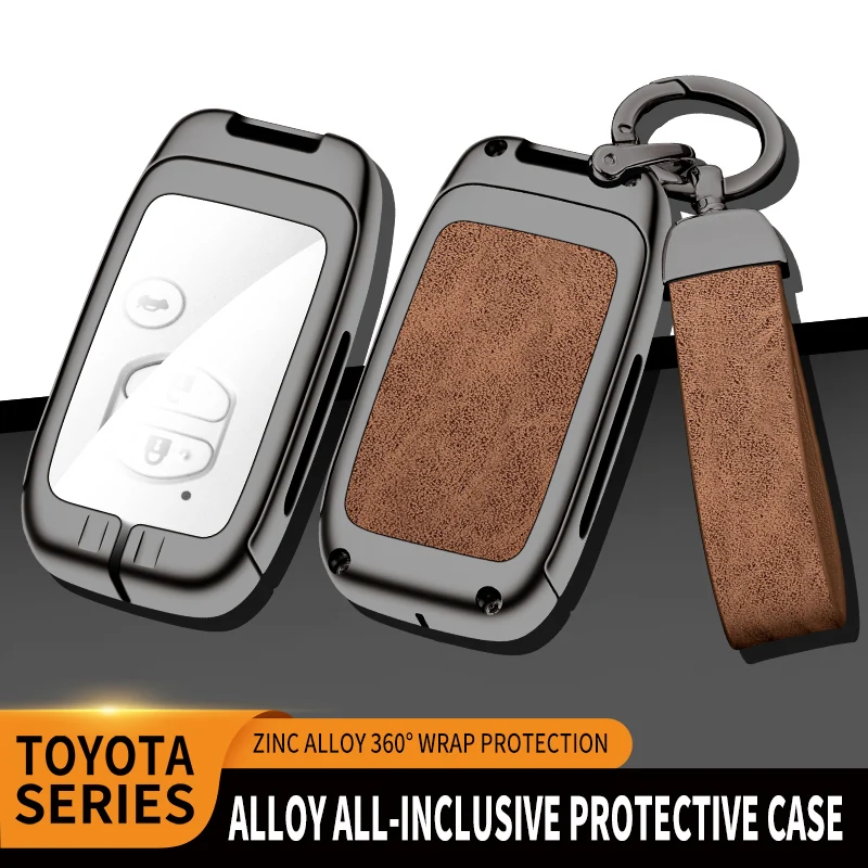 Zinc Alloy Leather Car Key Case Shell Cover for Toyota Prius 30 Alpha Aqua Land Cruiser Auris for Lexus LC 200 2012 - 2014 Parts