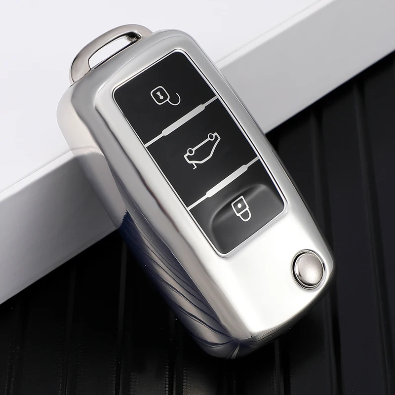 Auto Tpu Car Key Case Cover for VW Volkswagen Polo Tiguan Passat B5 B6 B7 Golf 4 5 6 MK6 Jetta Lavida for Skoda Octavia