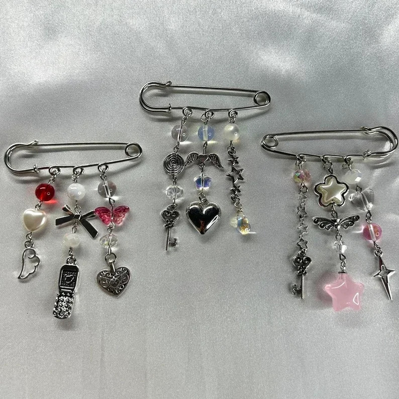 Beaded Bag Pins | Bag accessories safety pin bag charm coquette core cottage core y2k gifts for valentines day 240524