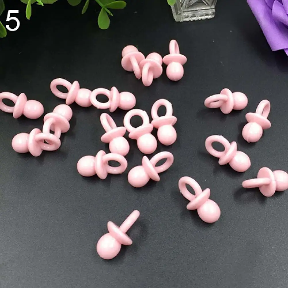 50Pcs/Set Acrylic Pacifiers Pendant Transparent Mini Pacifier Baby Shower Girl Boy Cake Decorations Birthday Party DIY Pacifier