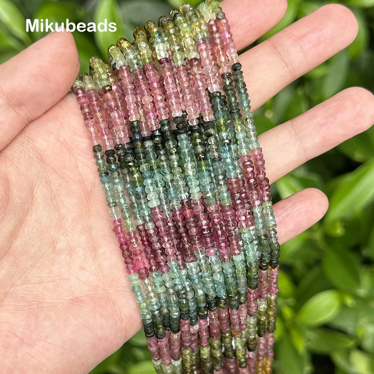 Special Price Natural 3.3mm 4A Tourmaline Faceted Rondelle Loose Beads For Jewelry Making DIY Bracelets Necklace