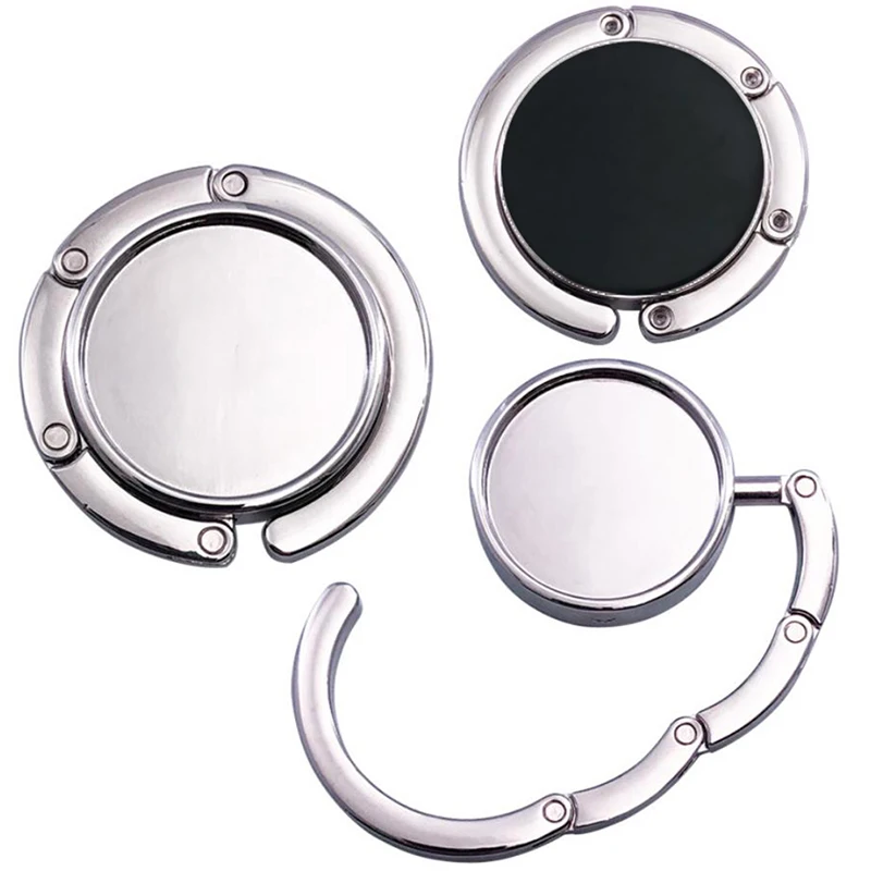 1Pc Portable Folding Bag Hanger Handbag Hook Holder Table Alloy Purse Circle Shape Accessories