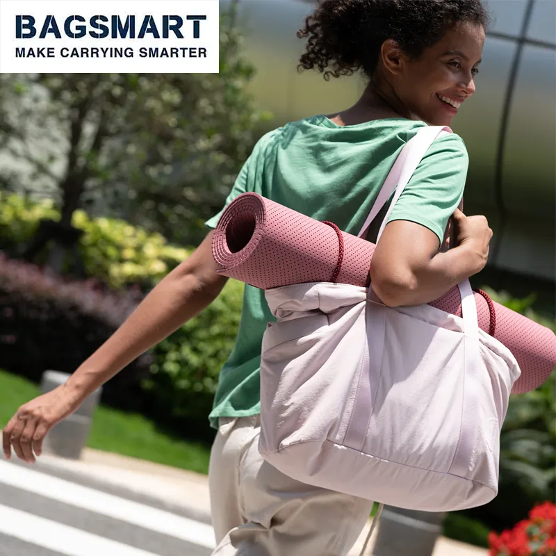 BAGSMART Tote Bag Women Yoga Bag Large Shoulder Sports Bags Top Handle Handbag with Yoga Mat Buckle for Gym Work School