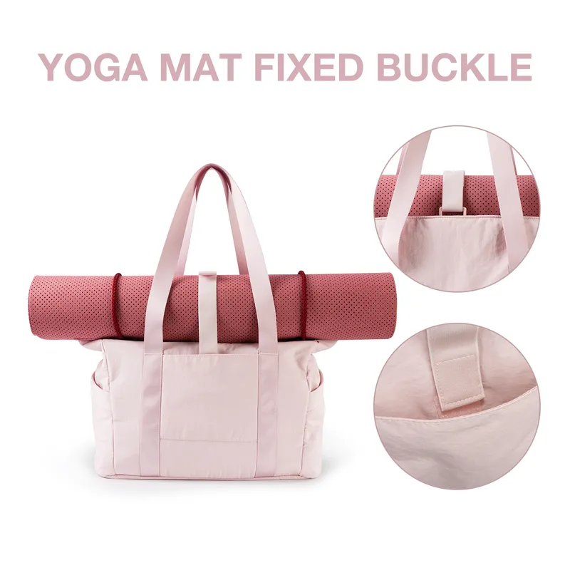 BAGSMART Tote Bag Women Yoga Bag Large Shoulder Sports Bags Top Handle Handbag with Yoga Mat Buckle for Gym Work School