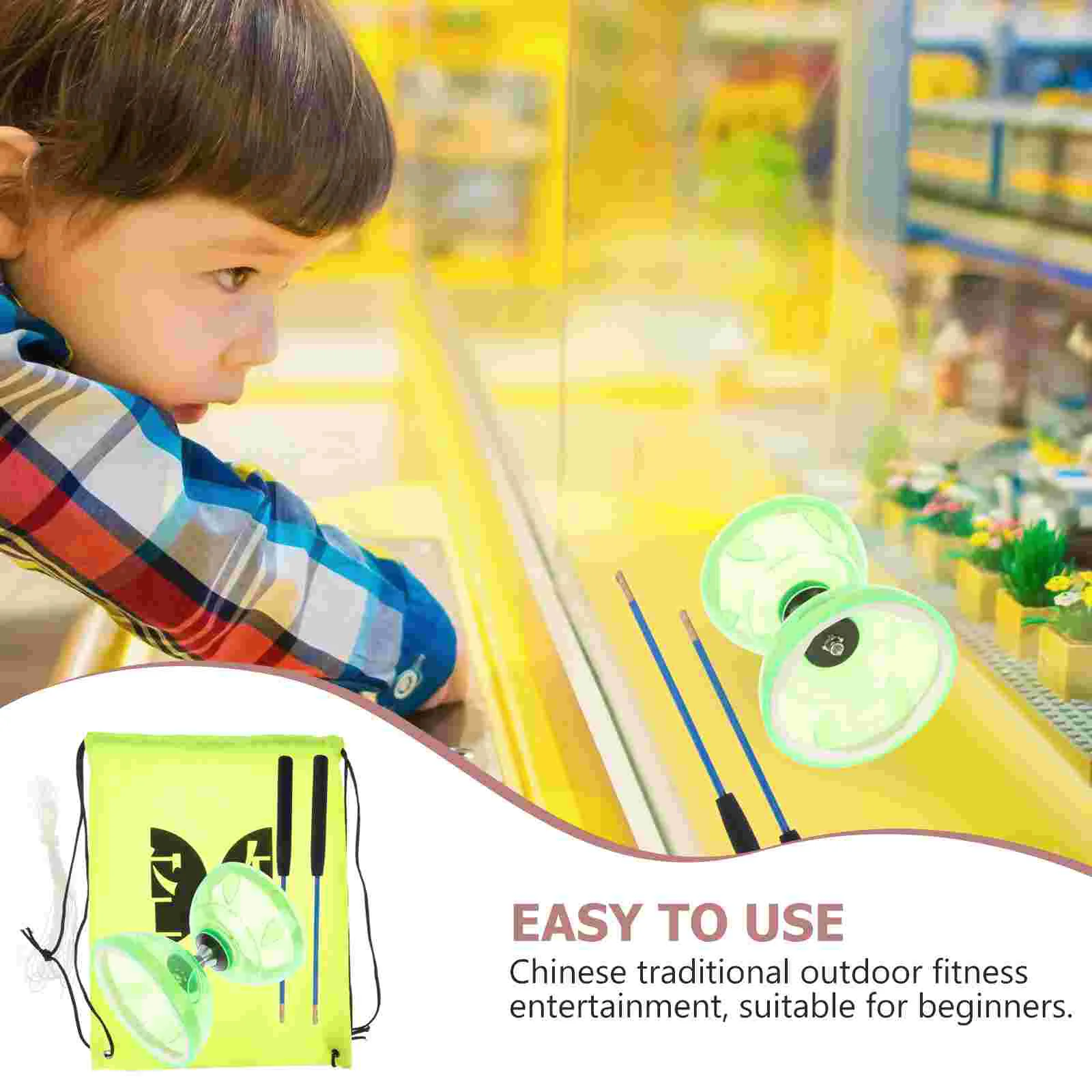 Diabolo Set Professional Toddler Outdoor Toy Double Head Double-end Yo-yo Plastic Classic Chinese Kids Toys