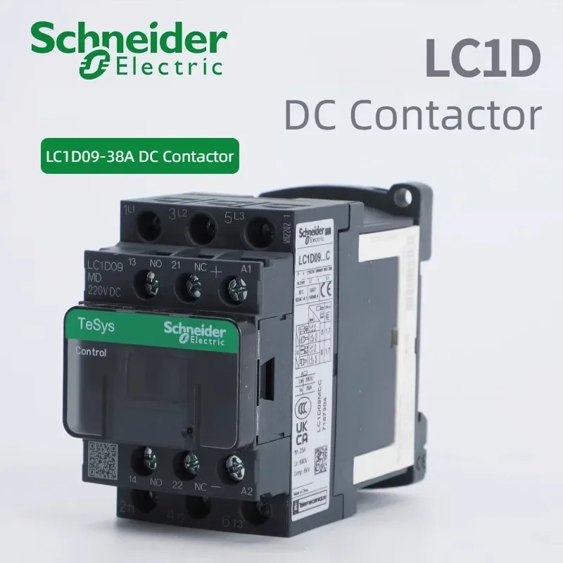 Schneider Electric LC1D09/12/18/25/32/38 BDC EDC FDC MDC Low Power Contactor Black/White Optional LC1D DC