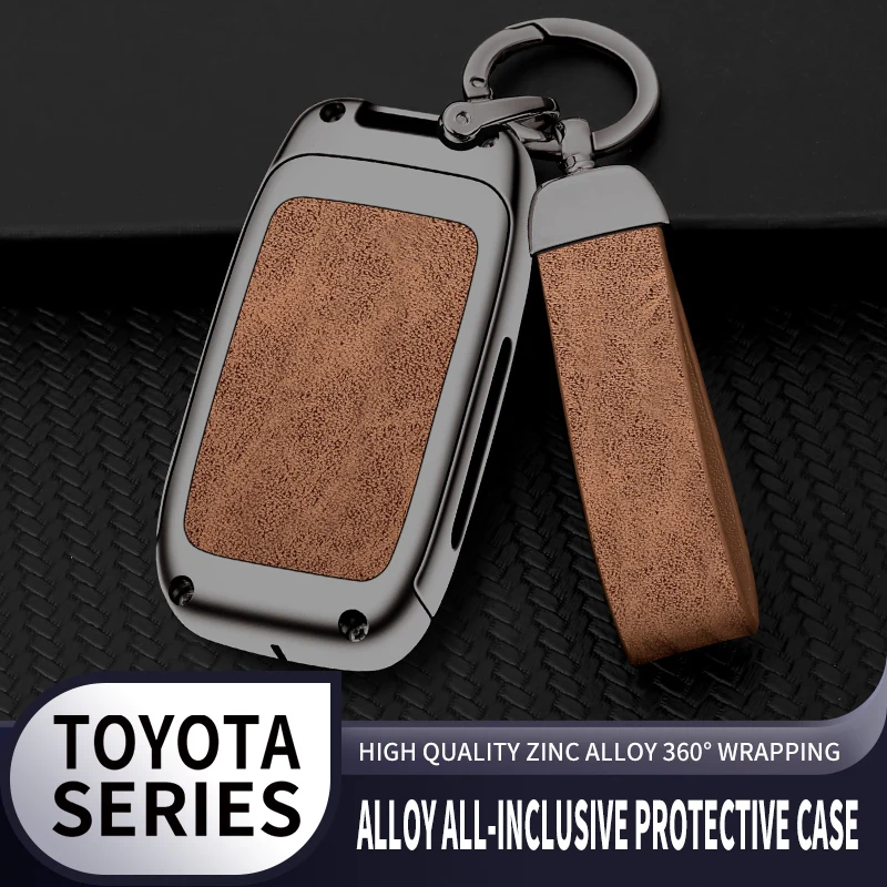Zinc Alloy Leather Car Key Case Shell Cover for Toyota Prius 30 Alpha Aqua Land Cruiser Auris for Lexus LC 200 2012 - 2014 Parts